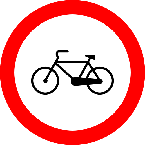 Circulație interzisă pentru biciclete