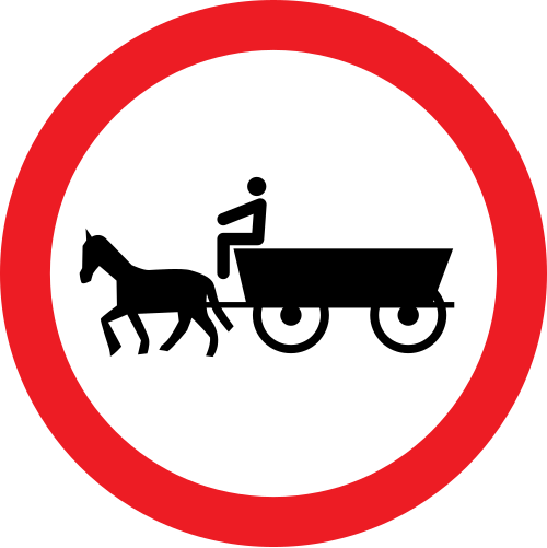 Circulație interzisă vehiculelor cu tracțiune animală