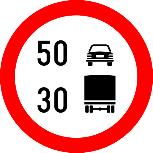 Viteza maximă pe categorii de vehicule