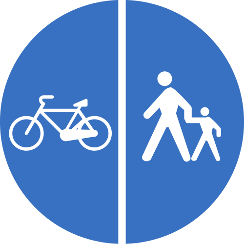 Delimitarea pistei pietonale și pistei de bicicliști