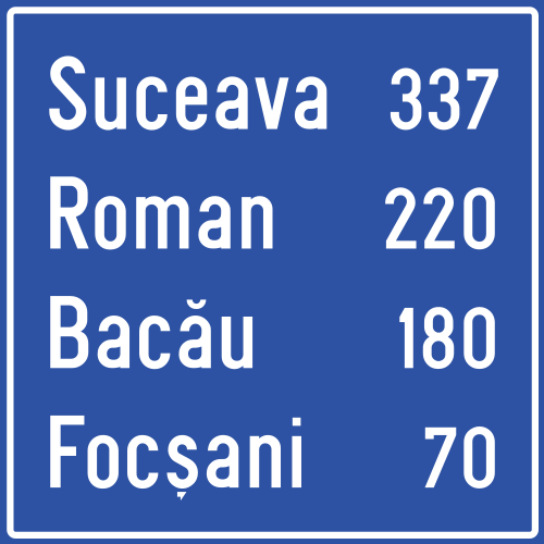 Distanța până la localități